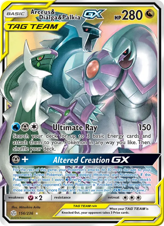 Arceus & Dialga & Palkia GX 156 Cosmic Eclipse Pokesingles