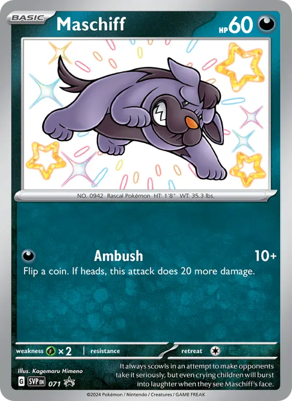 Maschiff 71 SVP Black Star Promos Pokesingles