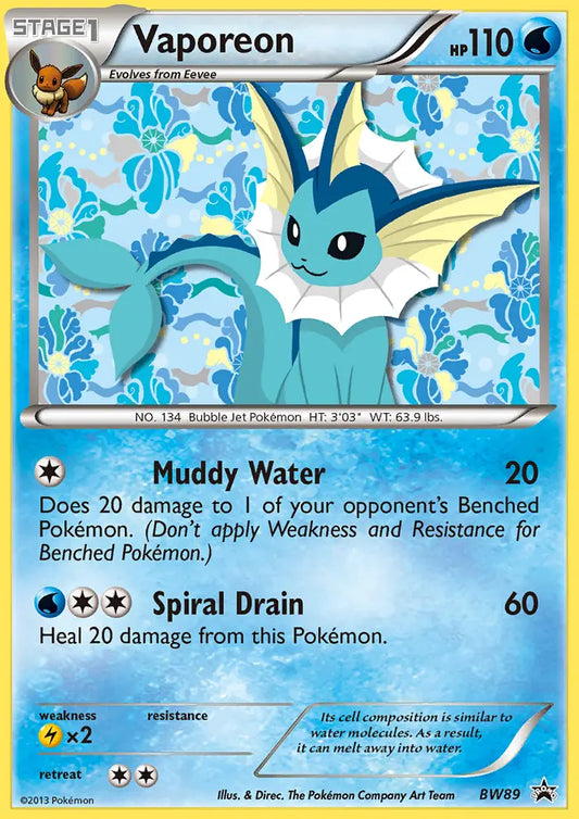 Vaporeon BW89 BW Black Star Promos Pokesingles