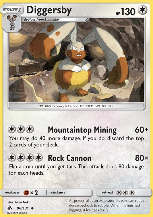 Diggersby 98 Forbidden Light Pokesingles