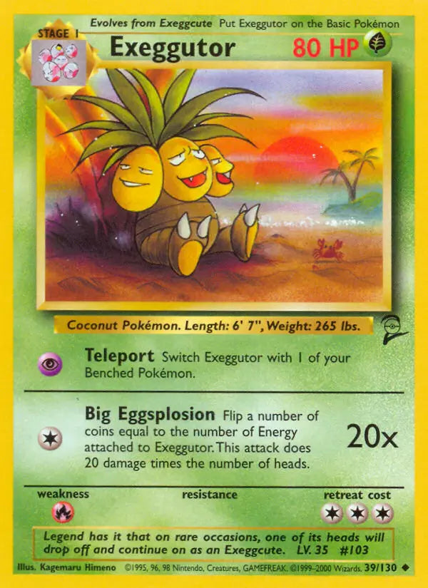 Exeggutor 39 Base Set 2 Pokesingles