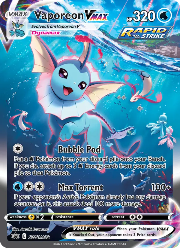 Vaporeon VMAX SWSH182 SWSH Black Star Promos Pokesingles