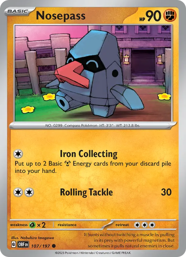 Nosepass 107 Obsidian Flames Pokesingles
