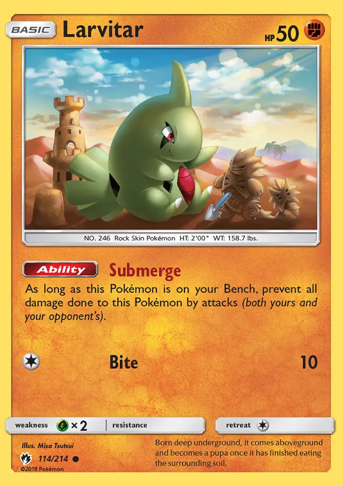 Larvitar 114 Lost Thunder Pokesingles