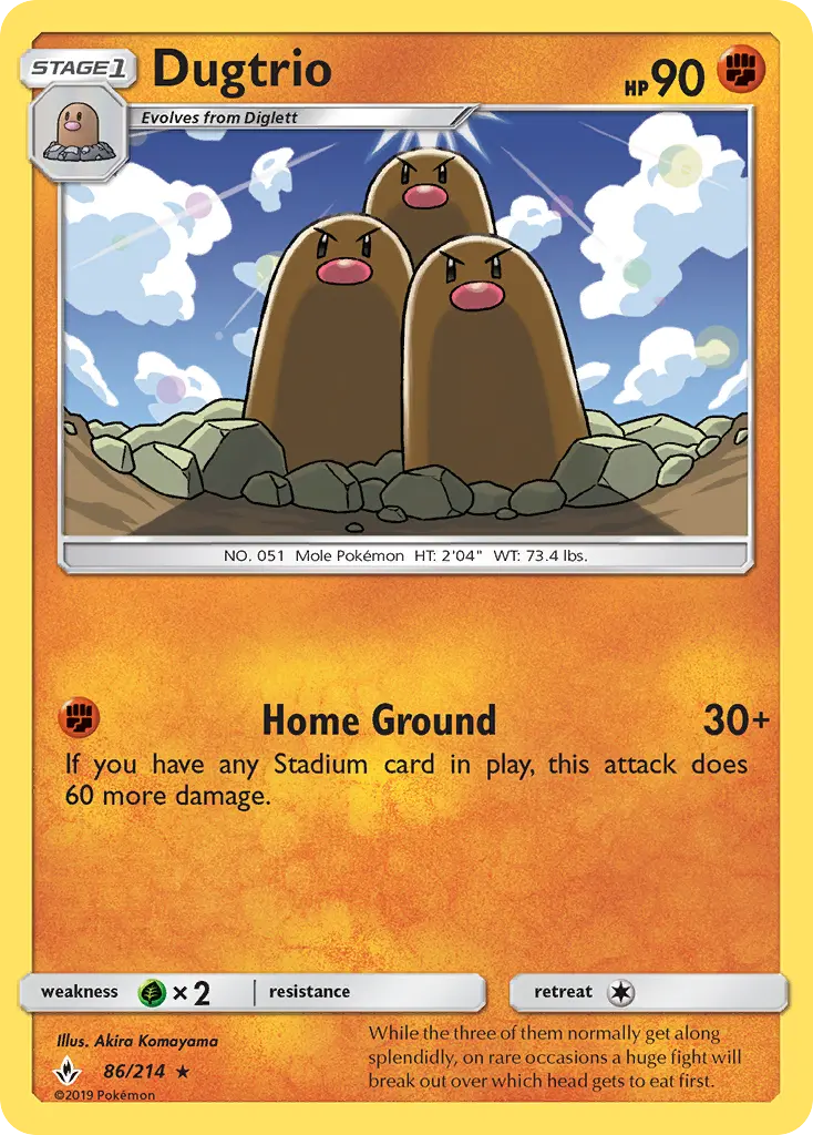 Dugtrio 86 Unbroken Bonds Pokesingles