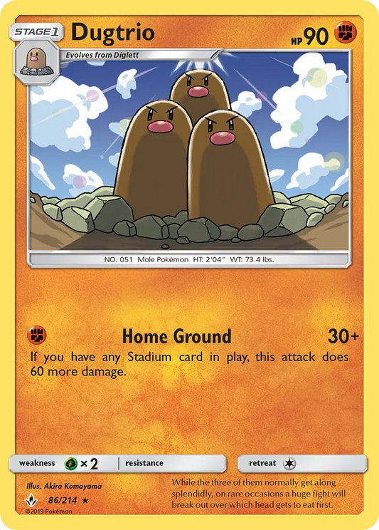Dugtrio 86 Unbroken Bonds Pokesingles