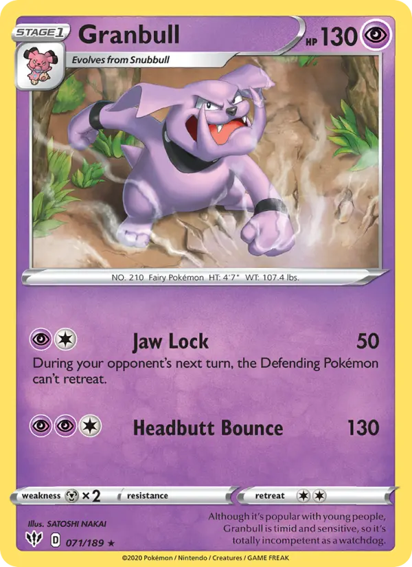 Granbull 71 Darkness Ablaze Pokesingles