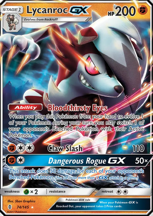 Lycanroc GX 74 Guardians Rising Pokesingles