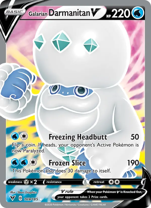 Galarian Darmanitan V 169 Vivid Voltage Pokesingles