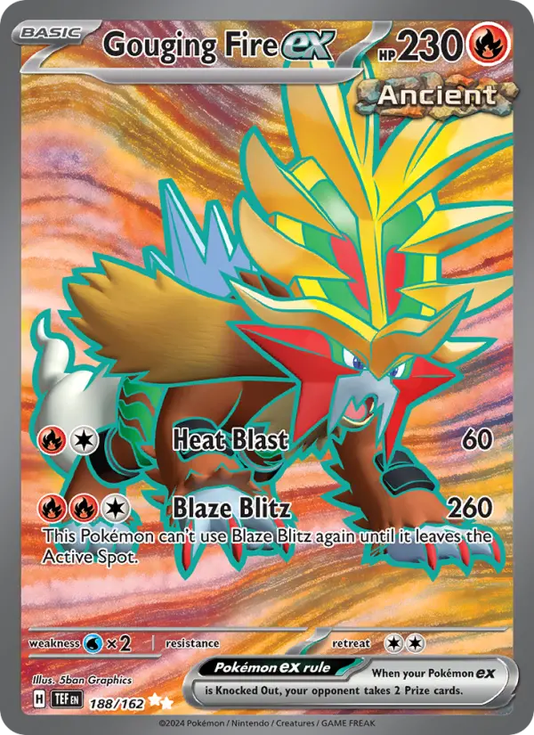 Gouging Fire ex 188 Temporal Forces Pokesingles