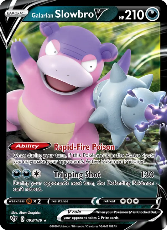 Galarian Slowbro V 99 Darkness Ablaze Pokesingles