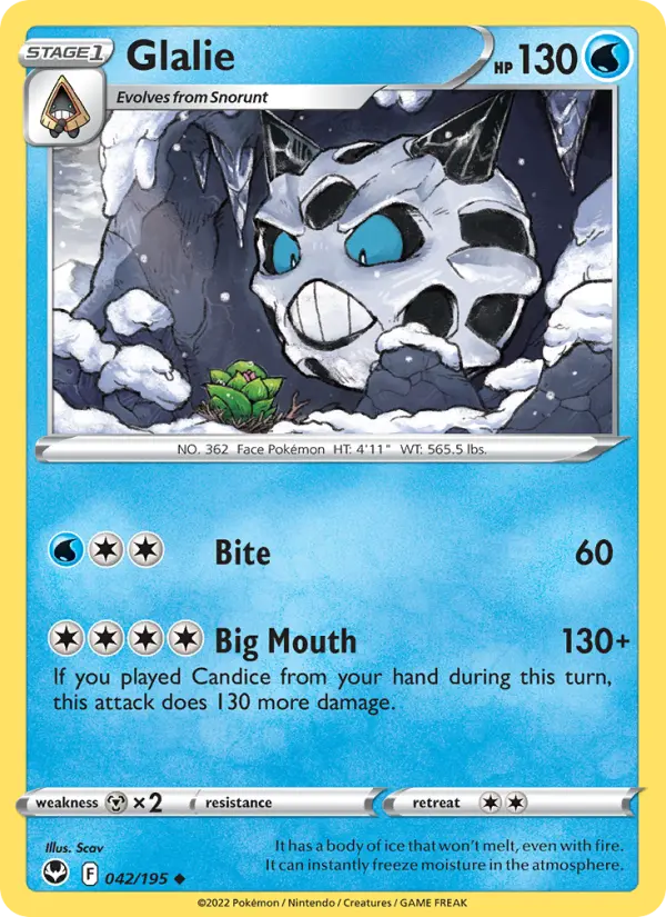 Glalie 42 Silver Tempest Pokesingles