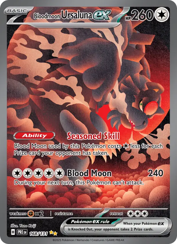 Bloodmoon Ursaluna ex 168 Prismatic Evolutions Pokesingles