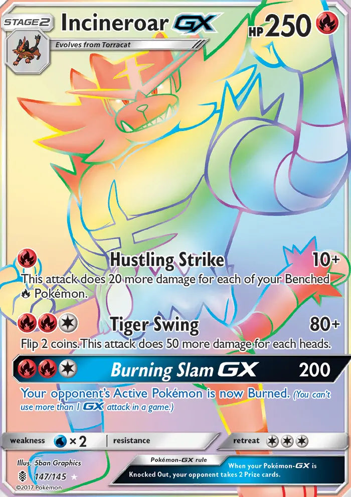 Incineroar GX 147 Guardians Rising Pokesingles