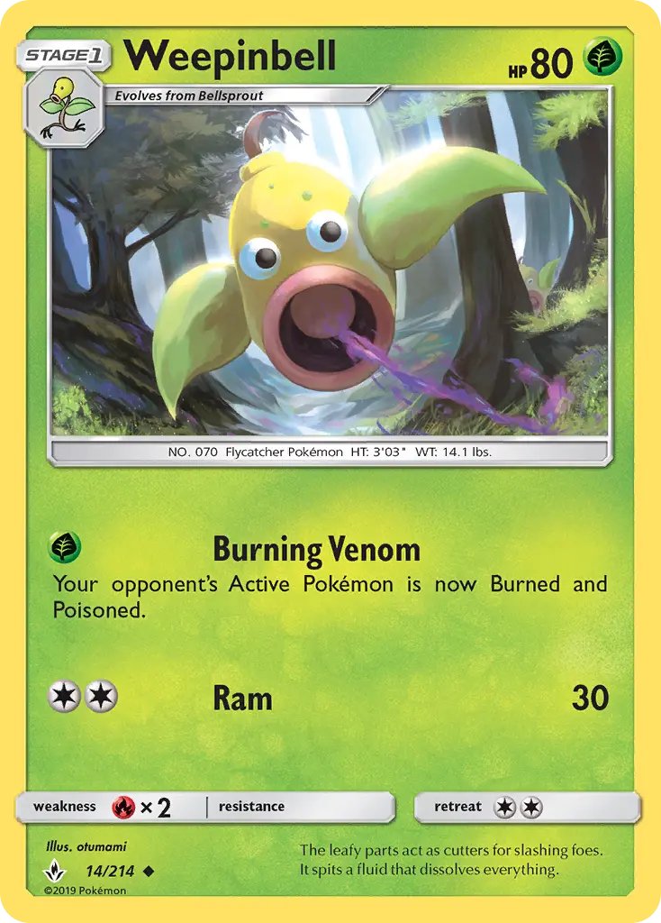 Weepinbell 14 Unbroken Bonds Pokesingles