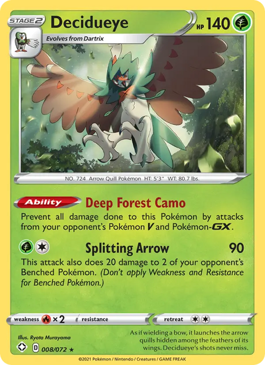 Decidueye 8 Shining Fates Pokesingles