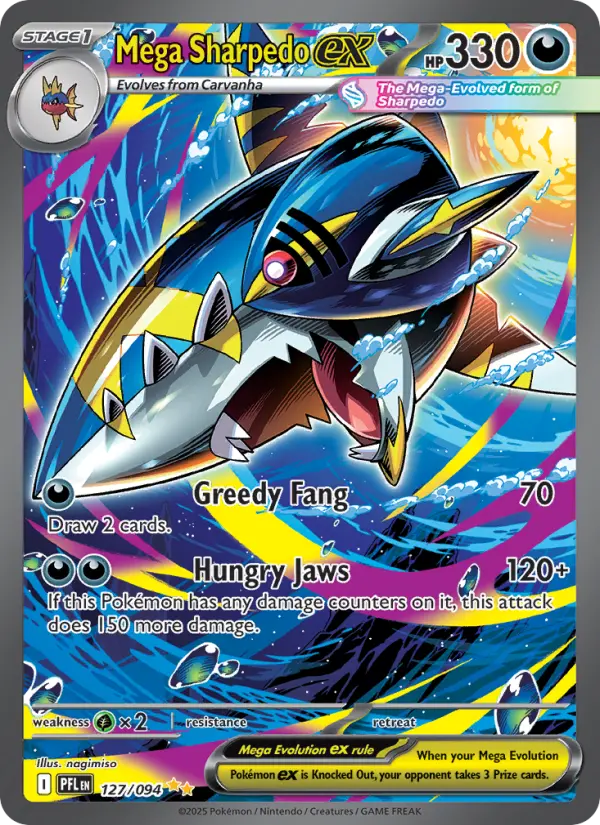 Mega Sharpedo ex 127 Phantasmal Flames Pokesingles