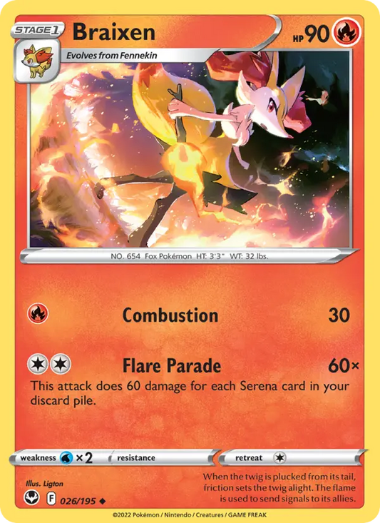 Braixen 26 Silver Tempest Pokesingles