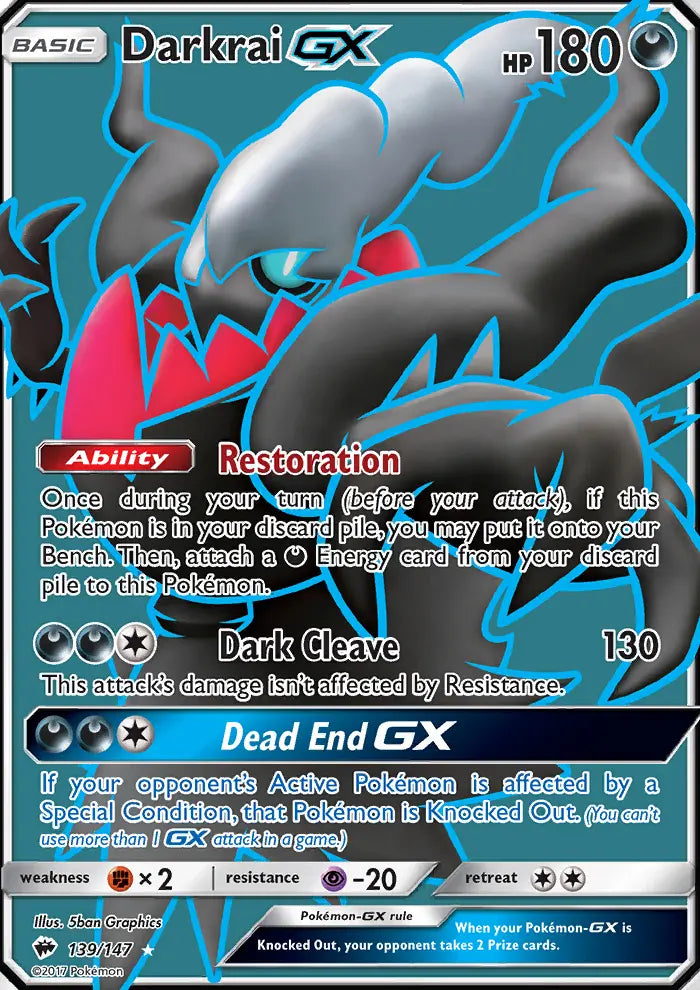 Darkrai GX 139 Burning Shadows Pokesingles