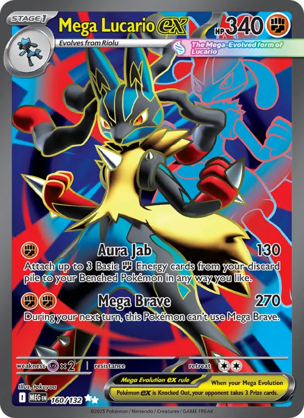 Mega Lucario ex 160 Mega Evolution Pokesingles
