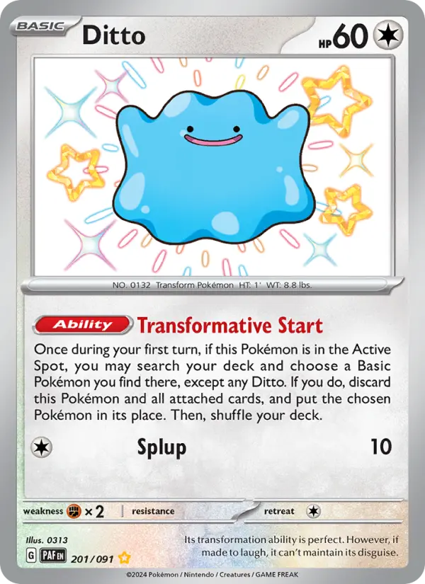 Ditto 201 Paldean Fates Pokesingles