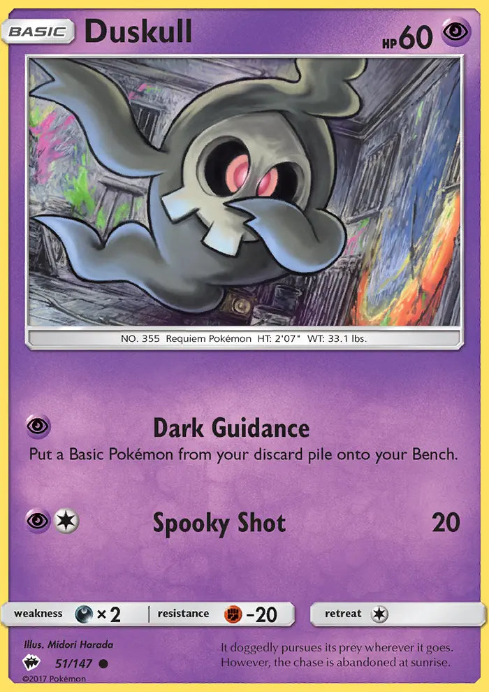 Duskull 51 Burning Shadows Pokesingles