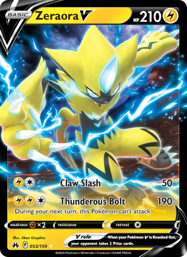 Zeraora V 53 Crown Zenith Pokesingles