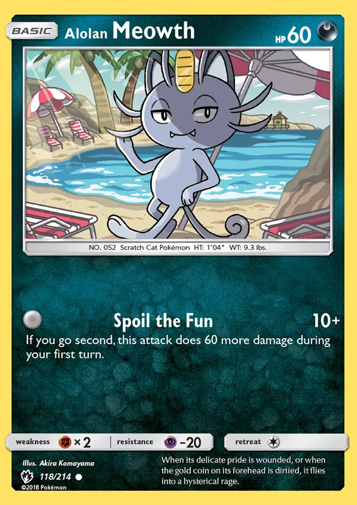 Alolan Meowth 118 Lost Thunder Pokesingles