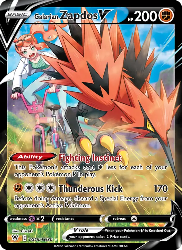 Galarian Zapdos V TG19 Astral Radiance Pokesingles