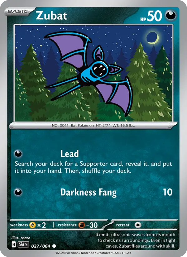 Zubat 27 Shrouded Fable Pokesingles