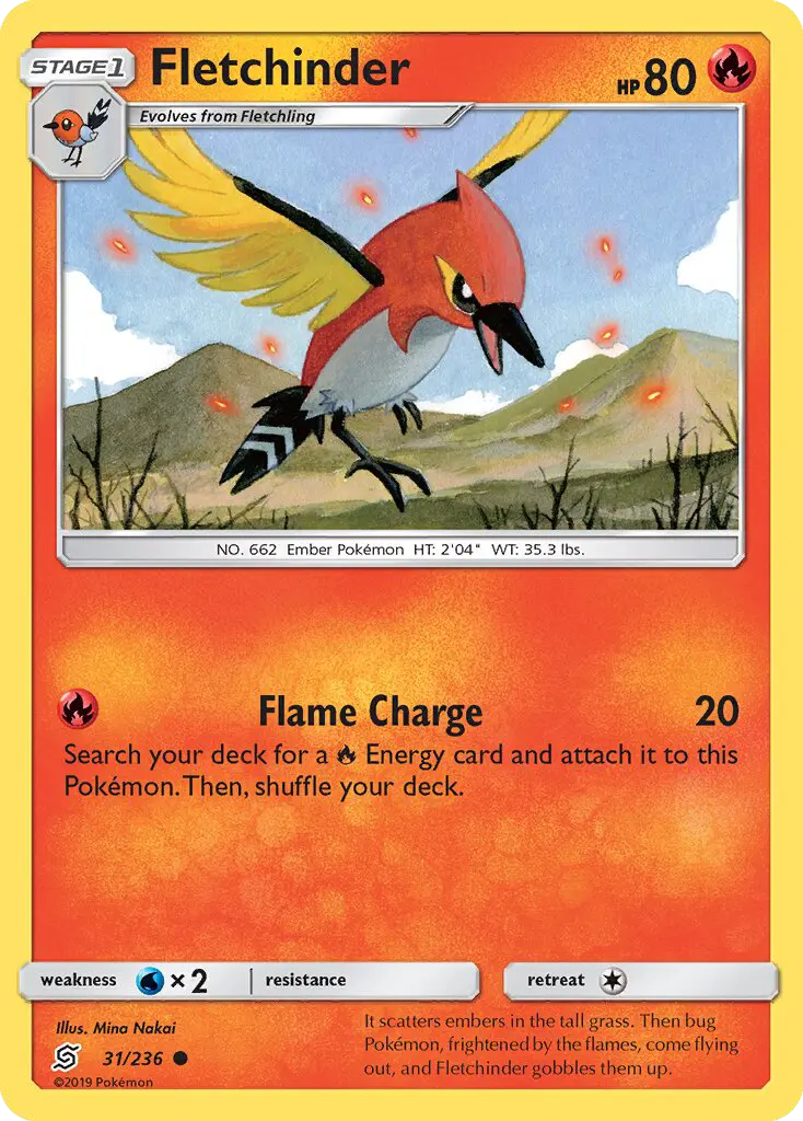 Fletchinder 31 Unified Minds Pokesingles
