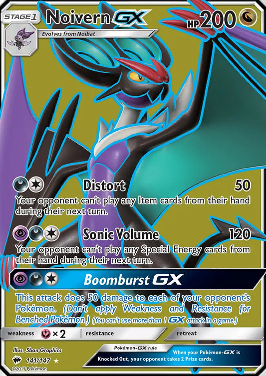 Noivern GX 141 Burning Shadows Pokesingles