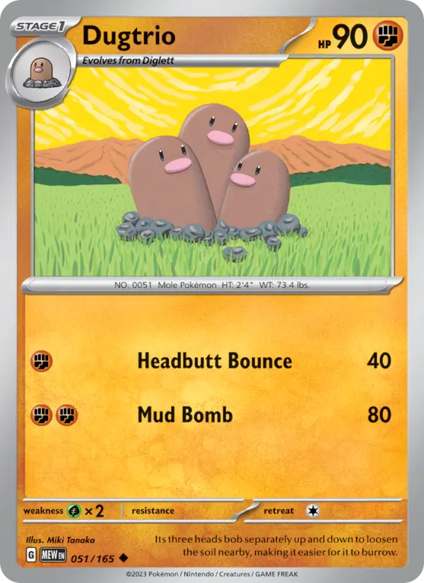 Dugtrio 51 151 Pokesingles