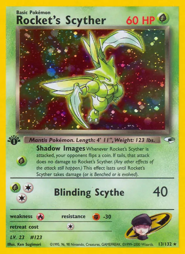 Rocket's Scyther 13 Gym Heroes Pokesingles
