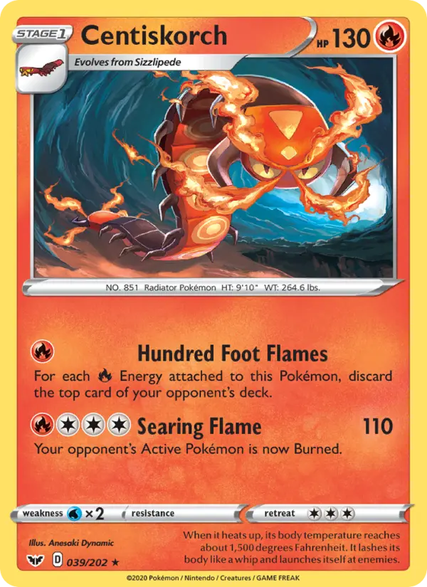 Centiskorch 39 Sword & Shield Pokesingles
