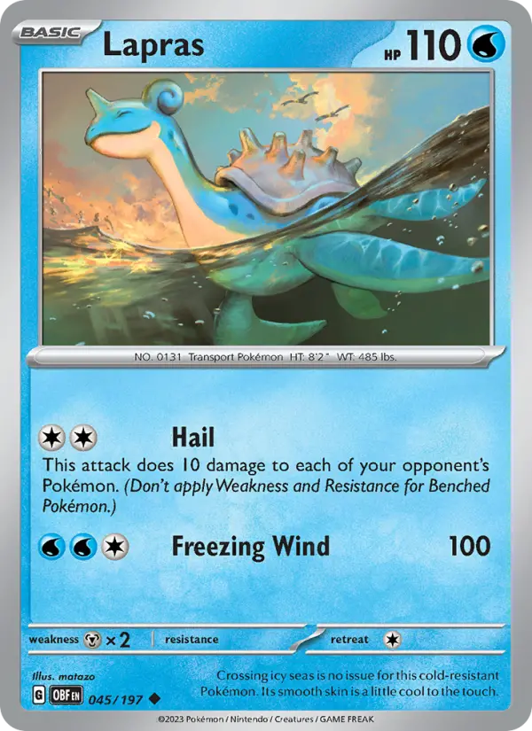 Lapras 45 Obsidian Flames Pokesingles