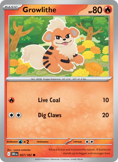 Growlithe 27 Destined Rivals Pokesingles