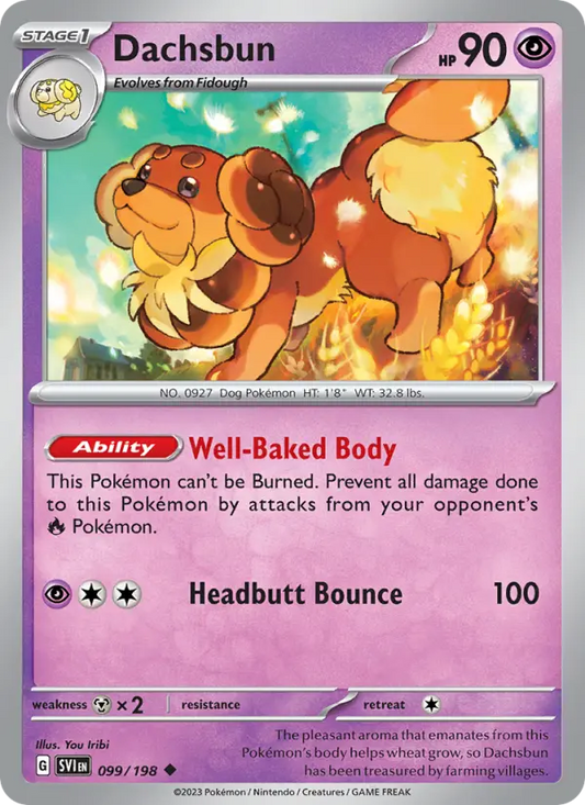Dachsbun 99 Scarlet & Violet Pokesingles