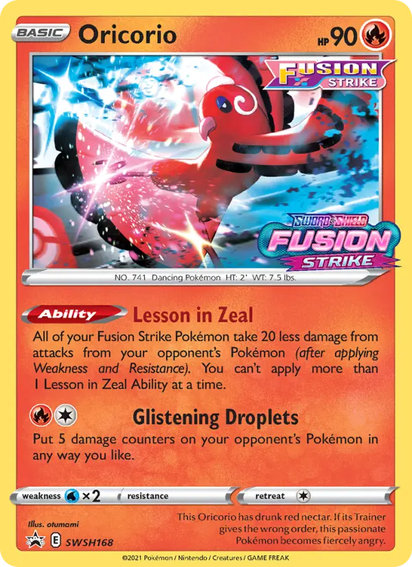 Oricorio SWSH168 SWSH Black Star Promos Pokesingles