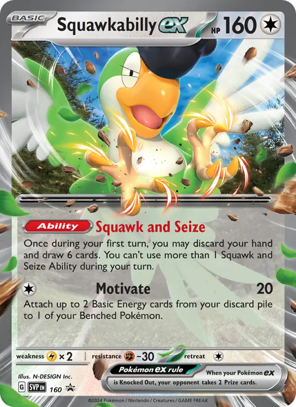 Squawkabilly ex 160 SVP Black Star Promos Pokesingles
