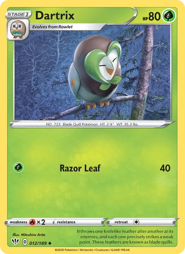 Dartrix 12 Darkness Ablaze Pokesingles