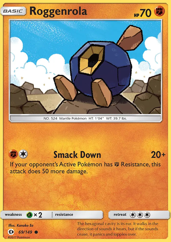 Roggenrola 69 Sun & Moon Pokesingles