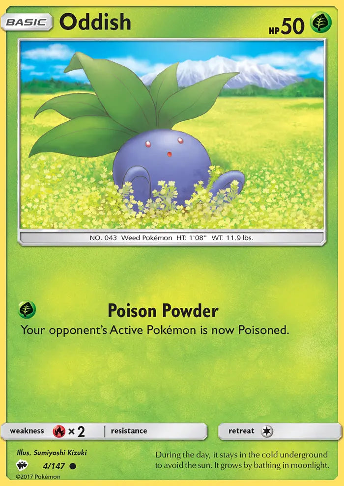 Oddish 4 Burning Shadows Pokesingles