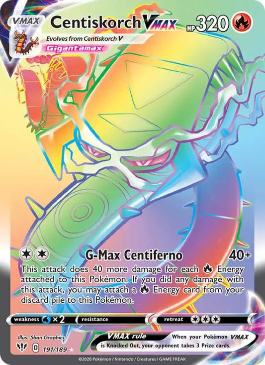 Centiskorch VMAX 191 Darkness Ablaze Pokesingles