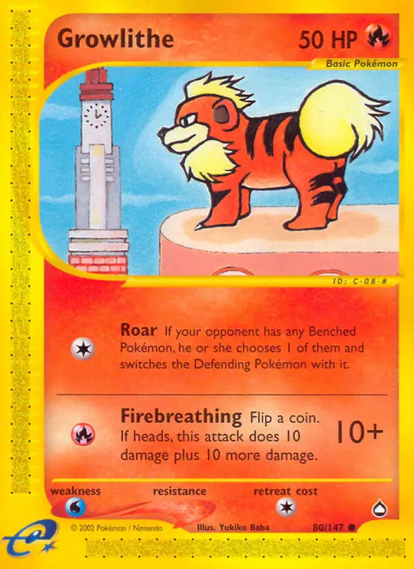 Growlithe 80 Aquapolis Pokesingles