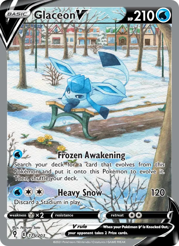 Glaceon V 175 Evolving Skies Pokesingles