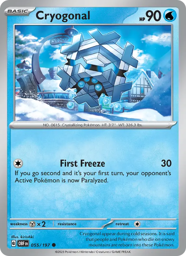 Cryogonal 55 Obsidian Flames Pokesingles