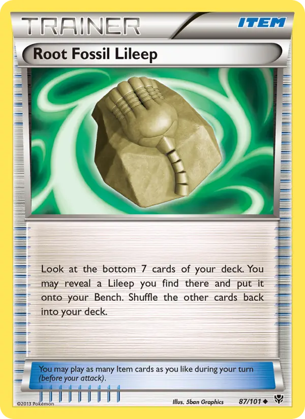 Root Fossil Lileep 87 Plasma Blast Pokesingles