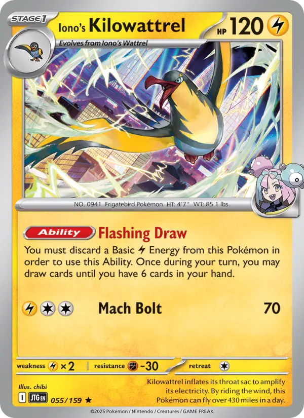 Iono's Kilowattrel 55 Journey Together Pokesingles