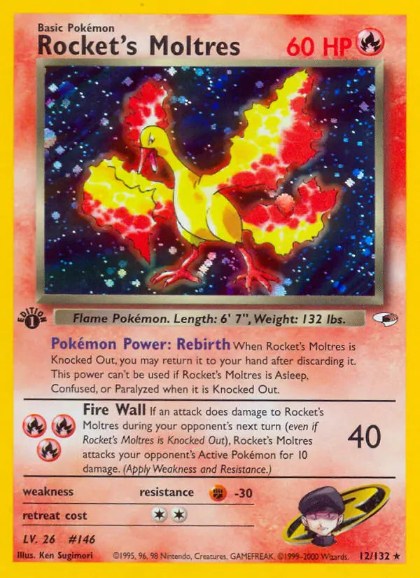 Rocket's Moltres 12 Gym Heroes Pokesingles